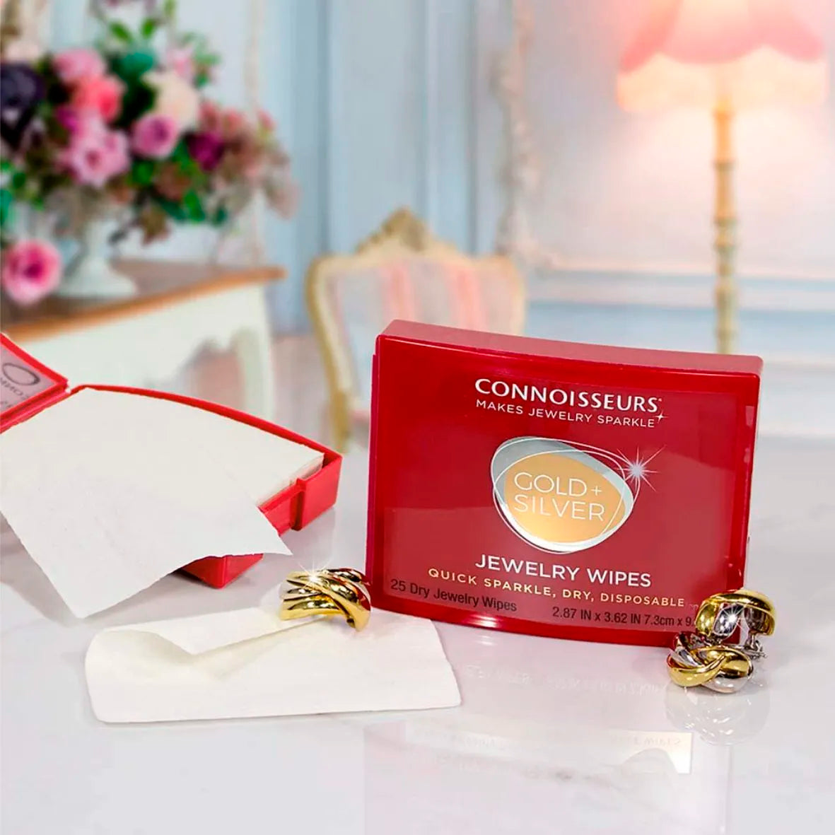 Connoisseurs Jewelry Wipes Gold Silver Platinum Diamond Gemstone Excellent For Watches Cleaning Care maintenance