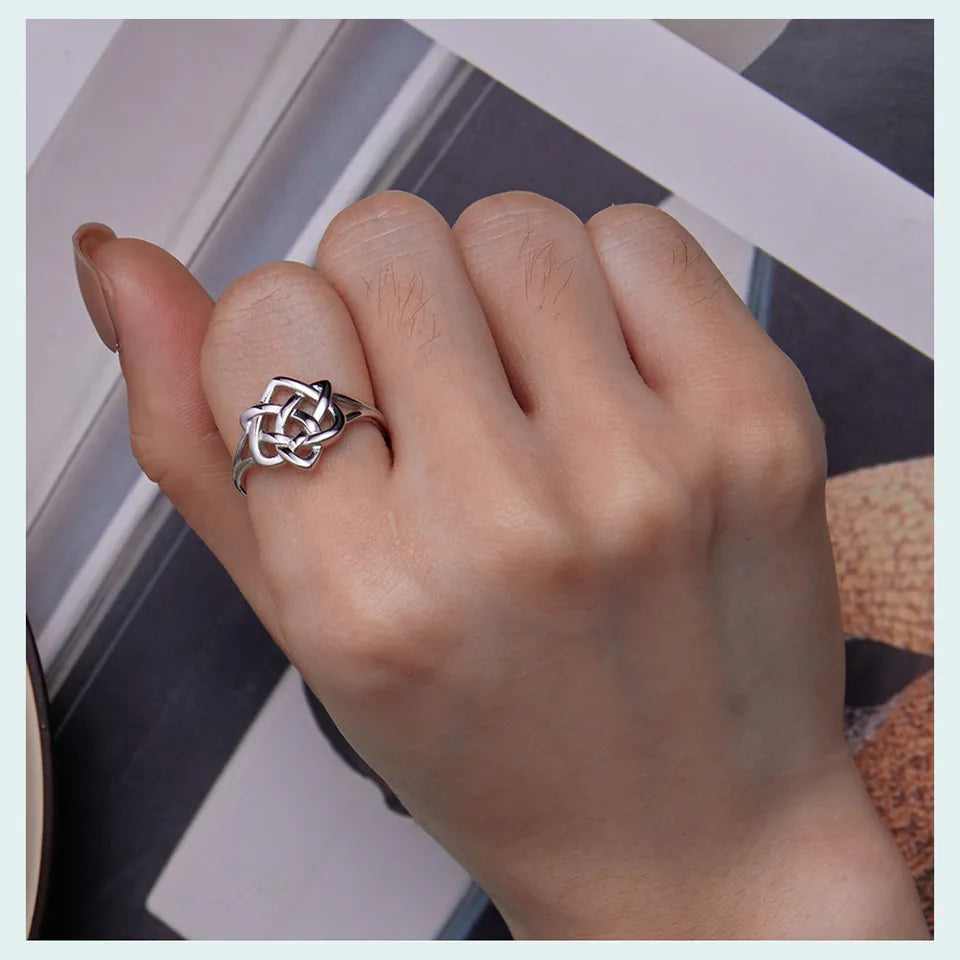 925 Sterling Silver Celtic Knot Finger Ring for Women Birthday