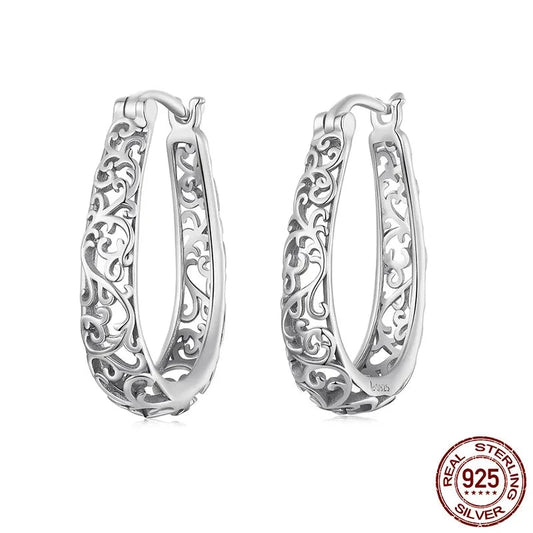 Silver Vintage Vine Earrings For Women