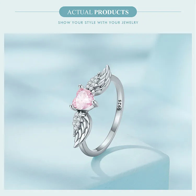 925 Sterling Silver Pink  Ring for Women