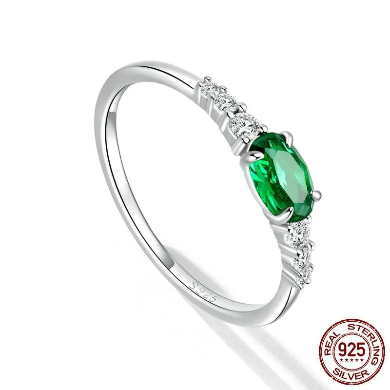 Ring for Women Green Zirconium Ring Fine Jewelry Wedding Bridal Wedding