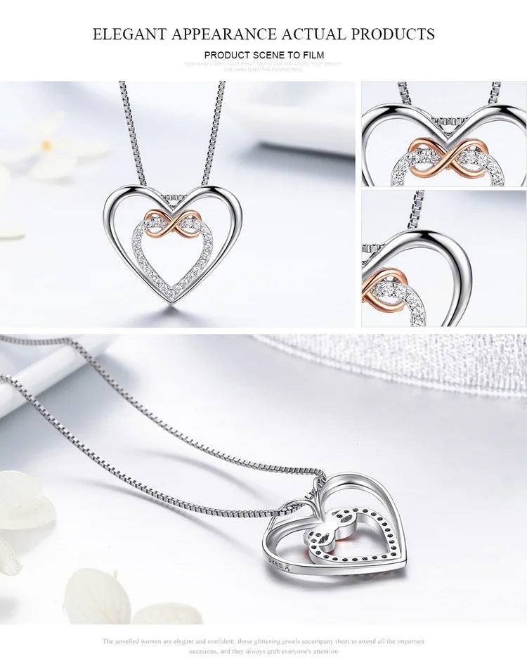 Heart Infinity Love Necklace Jewelry