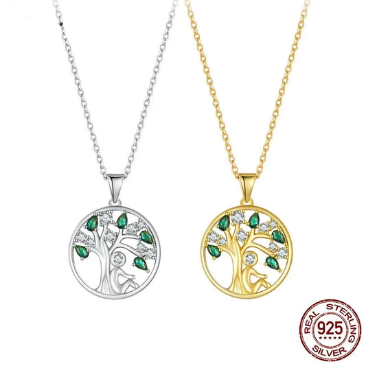 Anwar  Necklace for Women, 14K Gold Plated Lucky Tree Pendant Necklaces